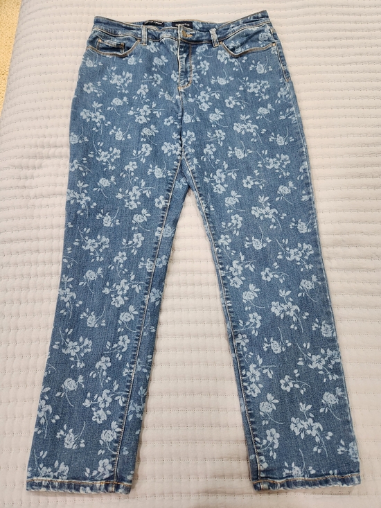 Charter Club Denim - Charter Club Blue Floral Straight-Leg Jeans